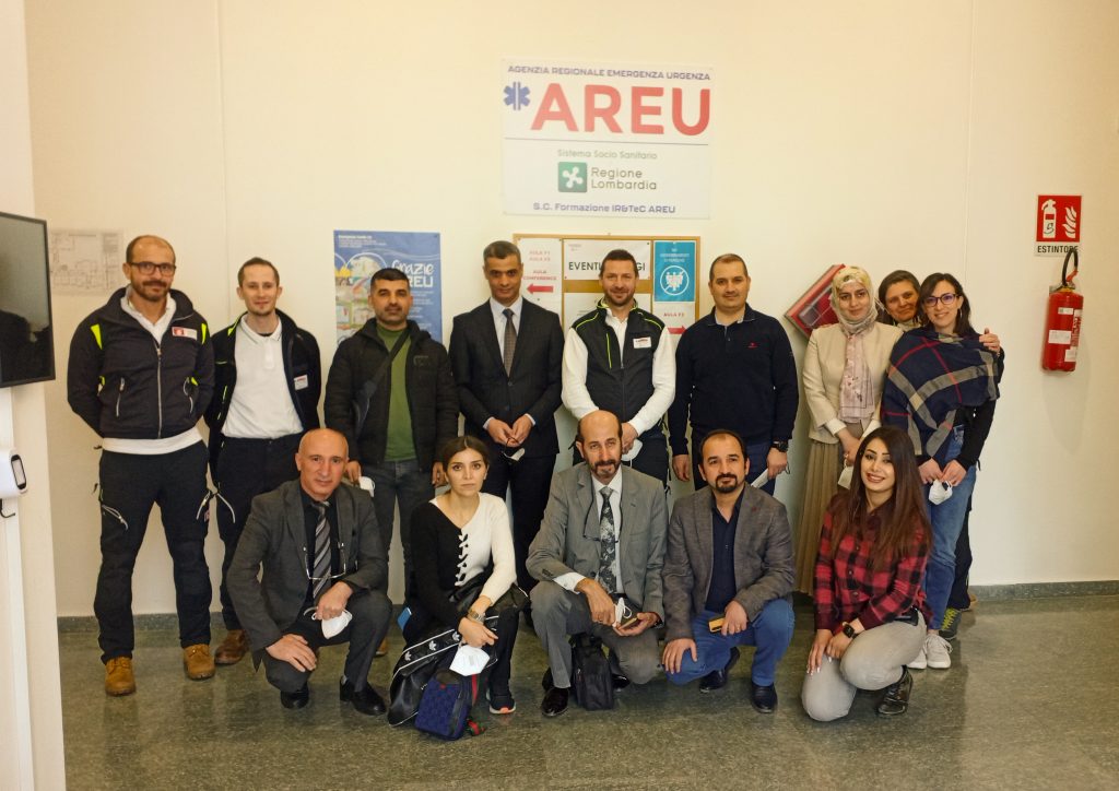 Delegados del centro de simulación iraquí CSTC en Italia para un proyecto de cooperación internacional: un momento de intercambio cultural y profesional